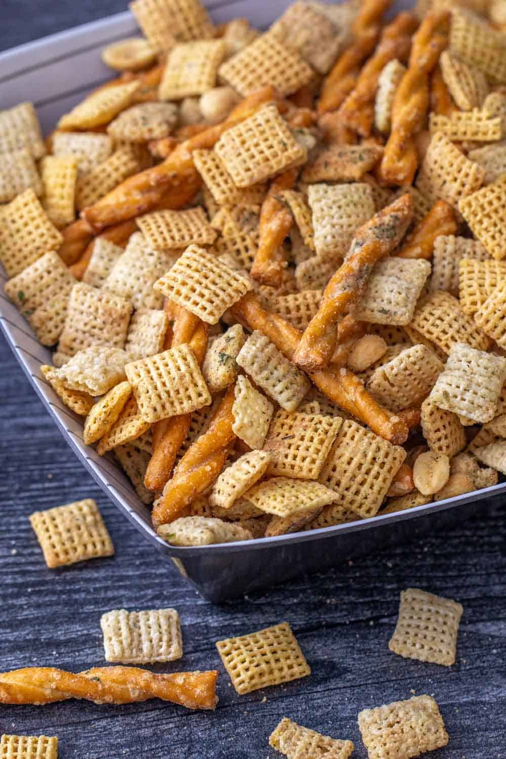 ranch chex mix in a bowl