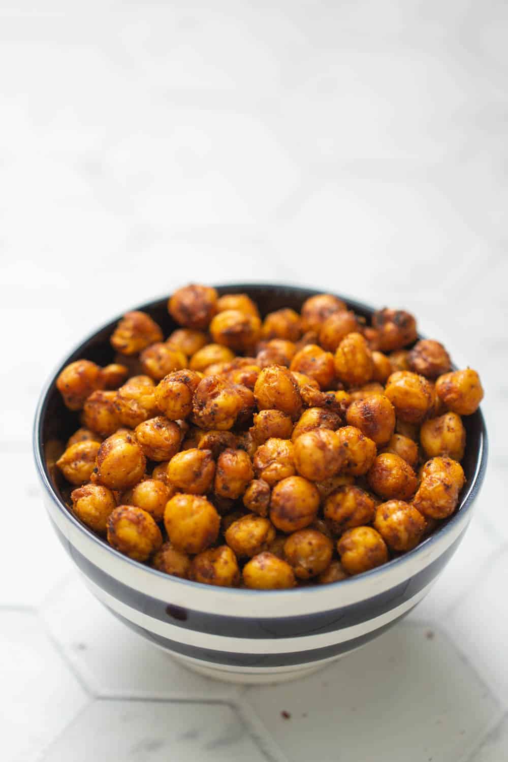 crispy baked chickpeas in a bowl