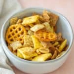 buffalo chex mix in small bowl