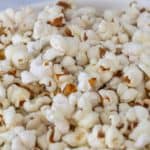 closeup of popped popcorn