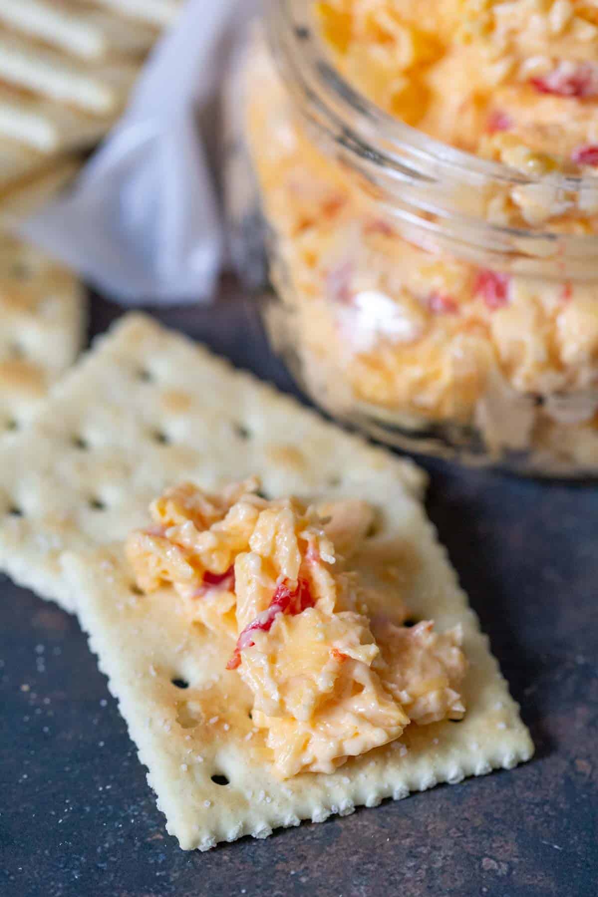 saltine with pimento cheese