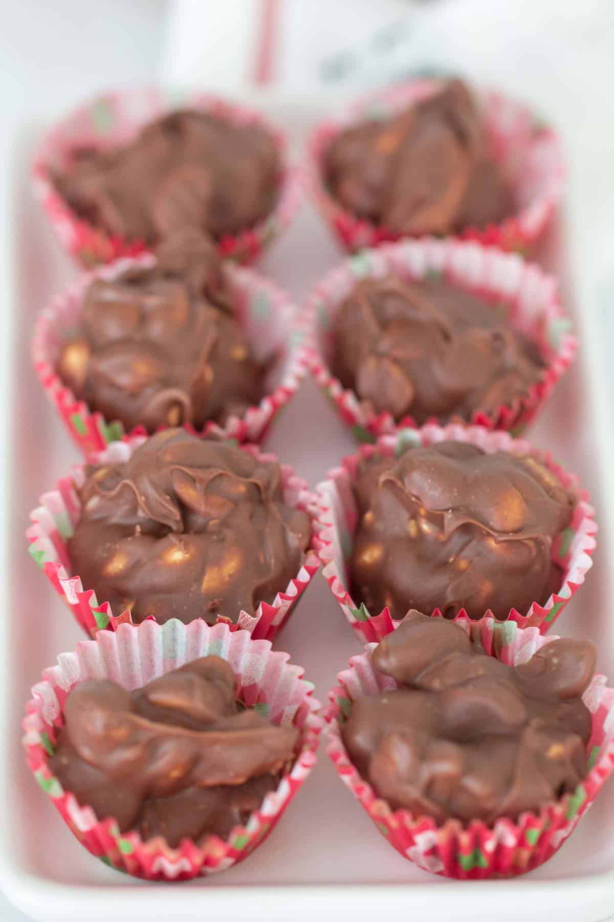 peanut clusters in candy cups