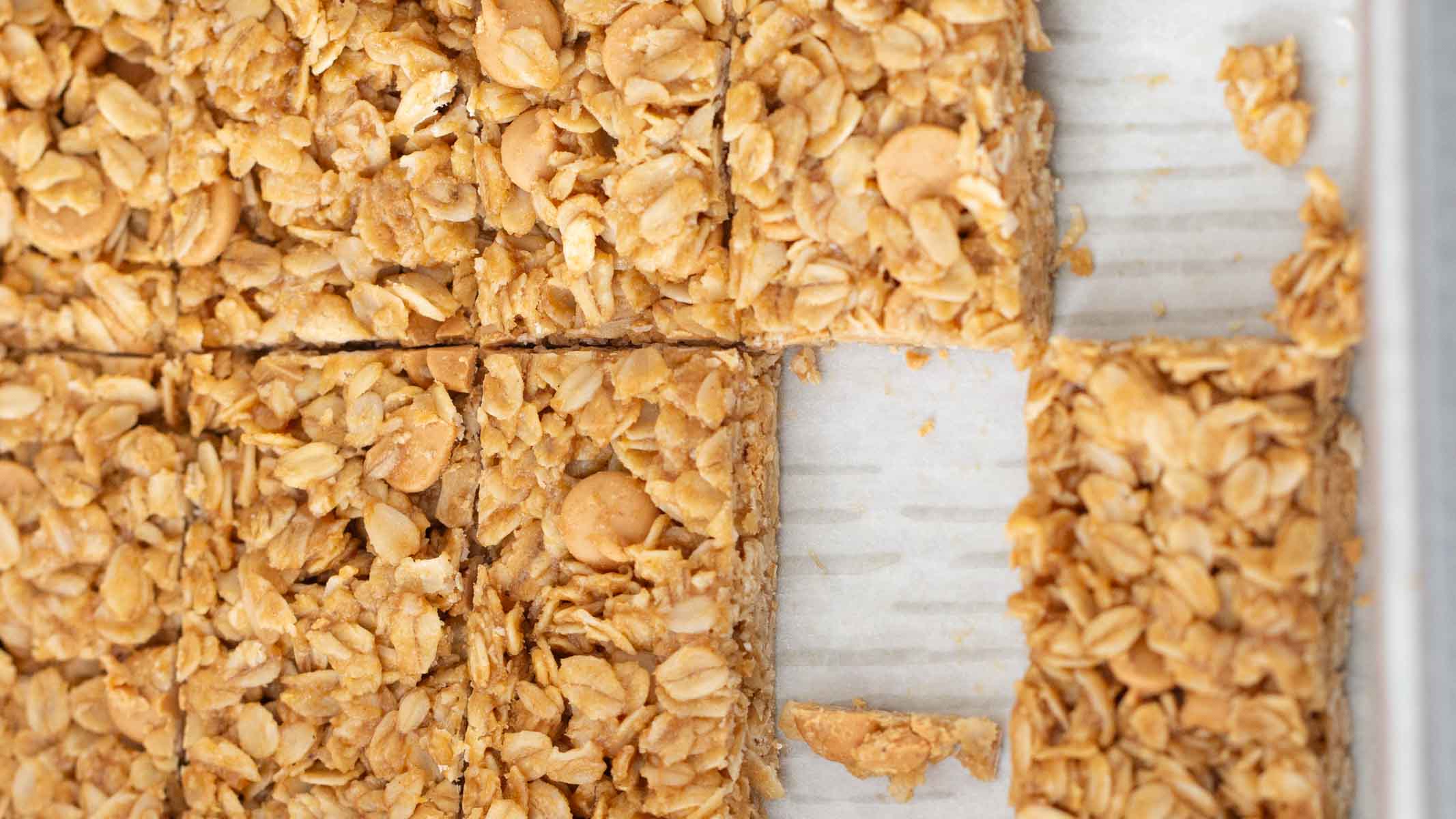 Soft, nutty peanut butter granola bars perfect for snacking.